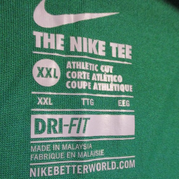Nike Men XX Large Green White Swoosh Chest Outdoors Short Sleeve Shirt - Picture 7 of 7